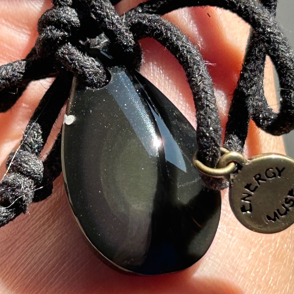 Energy Muse Rainbow Obsidian Pendant Adjustable Necklace Women Crystal